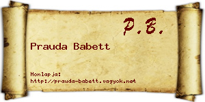 Prauda Babett névjegykártya